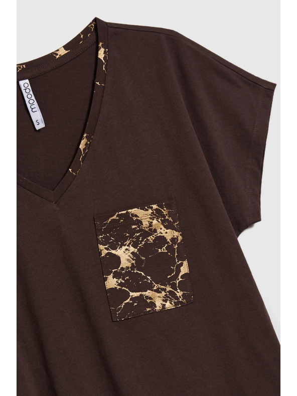 Moodo Ženska pamučna majica Moodo - smeđa