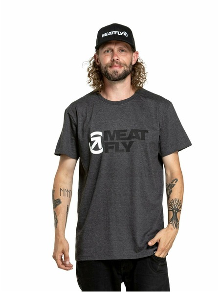 Meatfly Meatfly muška majica Revital Black/Charcoal Heather | Crna | Veličina