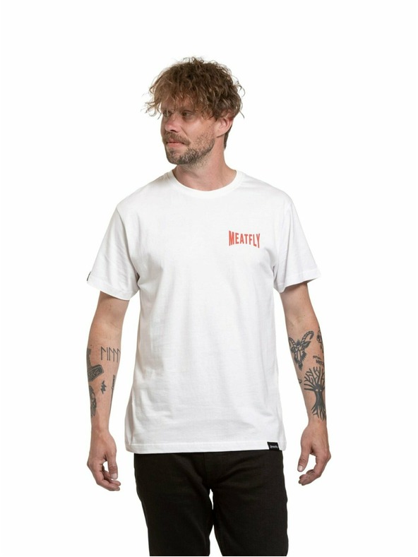 Meatfly Meatfly muška majica Yvans Round Globus Patch White