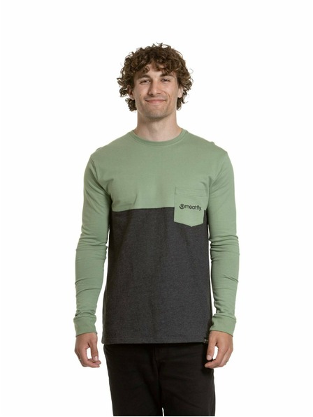 Meatfly Meatfly muška majica dugih rukava Harvey Basil / Charcoal Heather