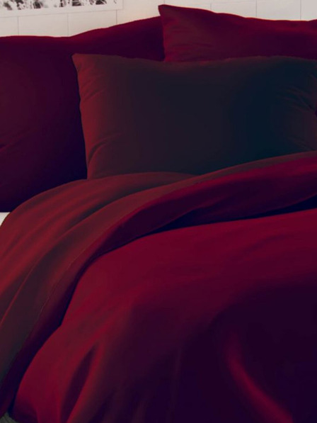 Kvalitex Svileni francuski komplet posteljine LUXURY COLLECTION 1+2, 220x200, 70x90cm bordo Kvalitex