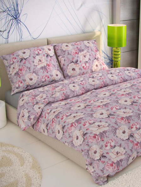 Kvalitex Francuska krep posteljina 200x200, 70x90cm Ester siva Kvalitex