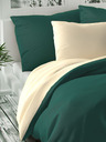 Kvalitex Satensko francusko posteljno rublje LUXURY COLLECTION 1+2, 200x200, 70x90cm tamno zeleno / krem