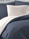 Kvalitex Satenski francuski komplet posteljine LUXURY COLLECTION 1+2, 220x200, 70x90cm tamnosivo / bijelo