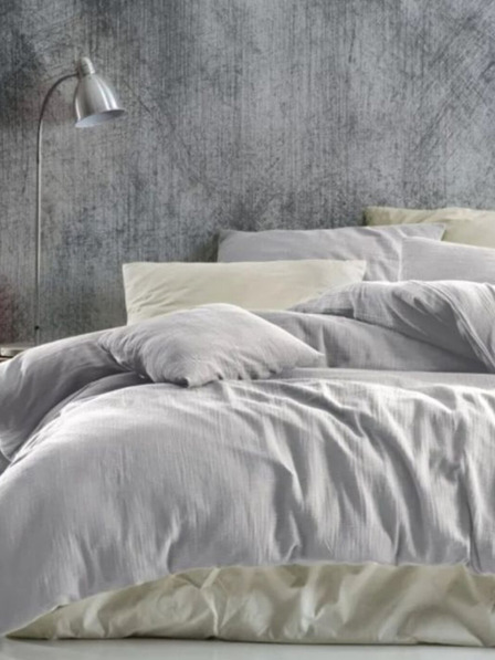 Kvalitex Francusko muslinsko posteljno rublje 200x200, 70x90cm svjetlo sivo Kvalitex