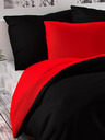 Kvalitex Satenski francuski produženi komplet posteljine LUXURY COLLECTION 1+2, 240x220, 70x90cm crveno / crno Kvalitex