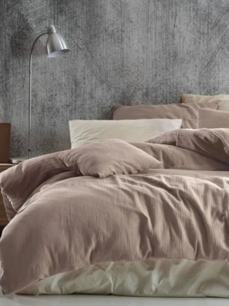 Kvalitex Francuska mušlin posteljina 220x200, 70x90cm bež Kvalitex