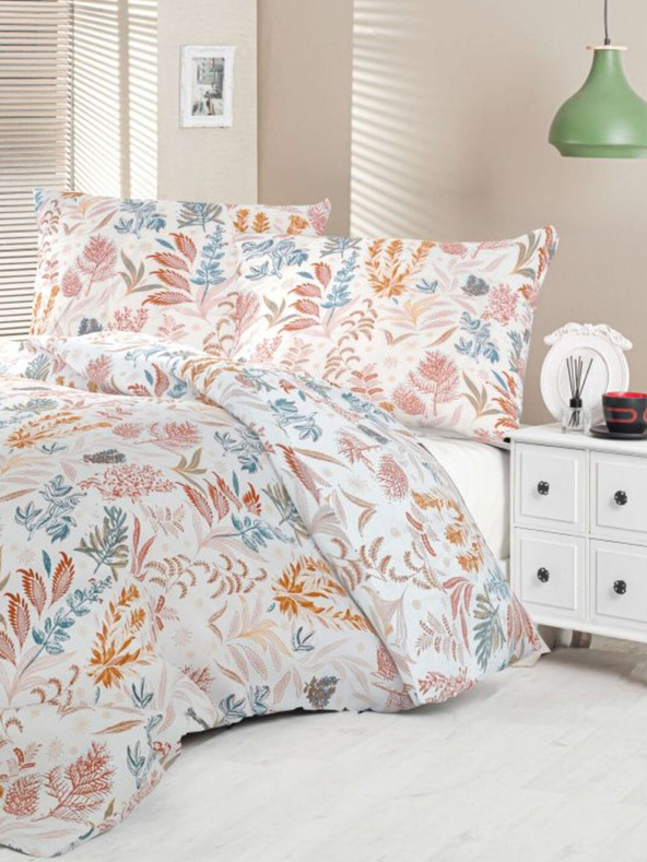 Kvalitex Satensko francusko posteljno rublje Luxury Collection 1+2, 200x200, 70x90cm Coral garden Kvalitex