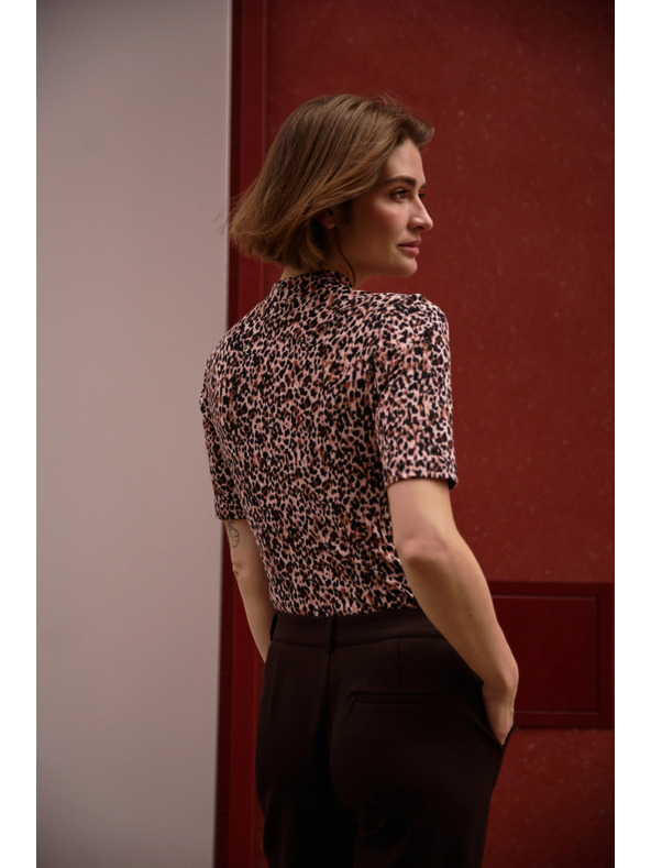 Moodo Uzorkovani top sa stojaćim ovratnikom Moodo