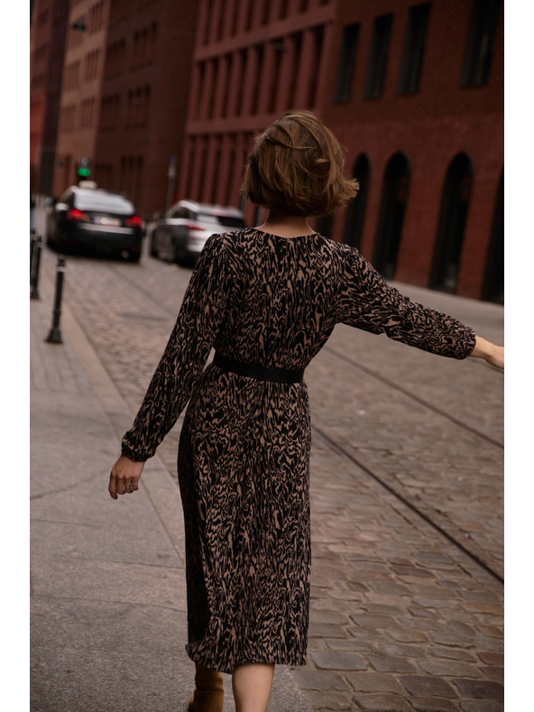 Moodo Smeđe uzorkovane haljine Moodo