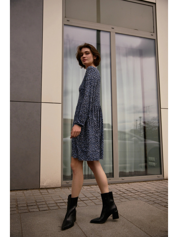 Moodo Moodo plava haljina s uzorkom