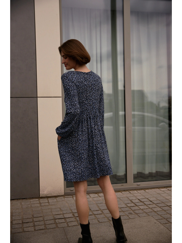 Moodo Moodo plava haljina s uzorkom