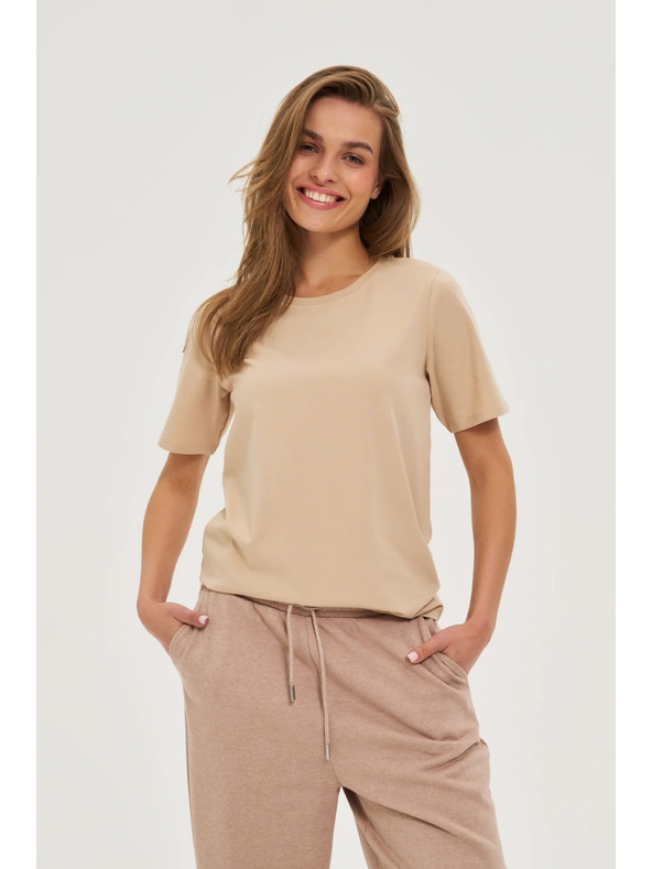 Moodo Bež majica s kratkim rukavom Moodo