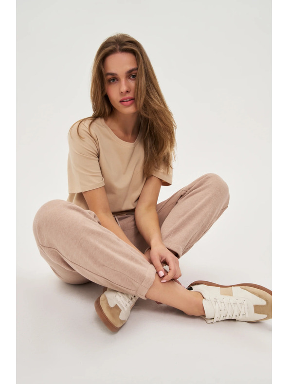 Moodo Bež majica s kratkim rukavom Moodo