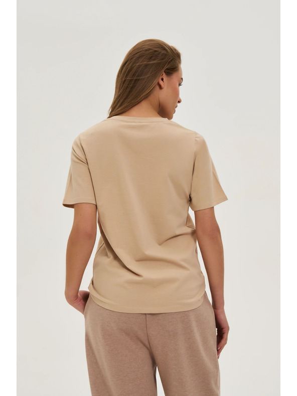 Moodo Bež majica s kratkim rukavom Moodo