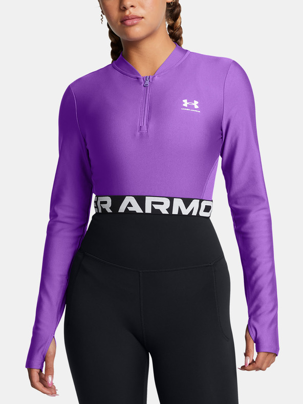 Under Armour Ženska majica kratkih rukava Under Armour HeatGear Rib 1/4 Zip LS-PPL