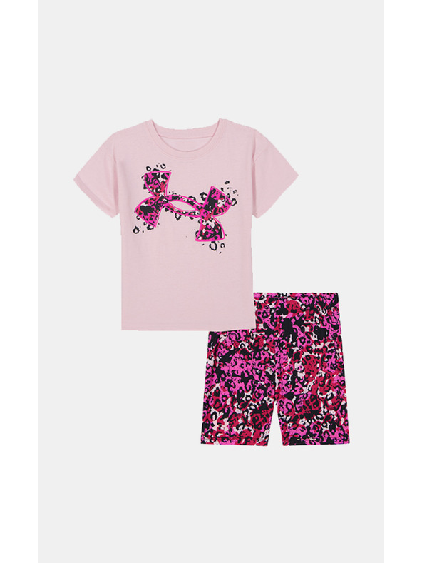 Under Armour Djevojački set Under Armour UA PRINTED BIKE SHORT SET-PNK