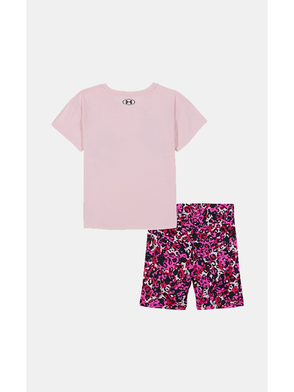 Under Armour Djevojački set Under Armour UA PRINTED BIKE SHORT SET-PNK