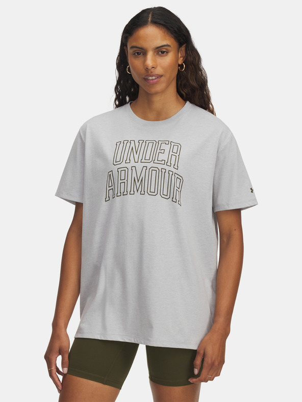 Under Armour Ženska majica Under Armour Rival OS Campus Tee-GRY