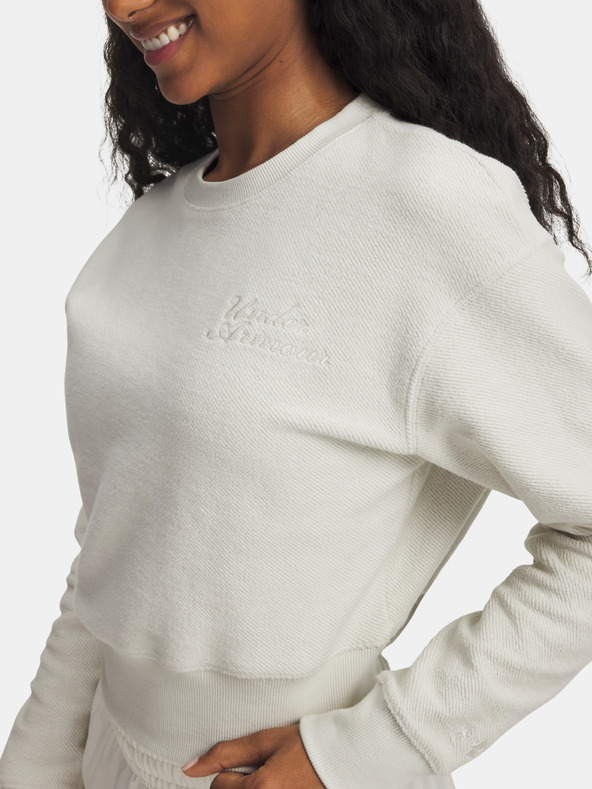 Under Armour Ženski hoodie Under Armour Icon Terry Varsity Crew-WHT