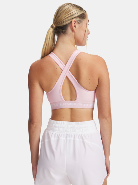 Under Armour Ženski grudnjak Under Armour Crossback Mid Bra-PNK