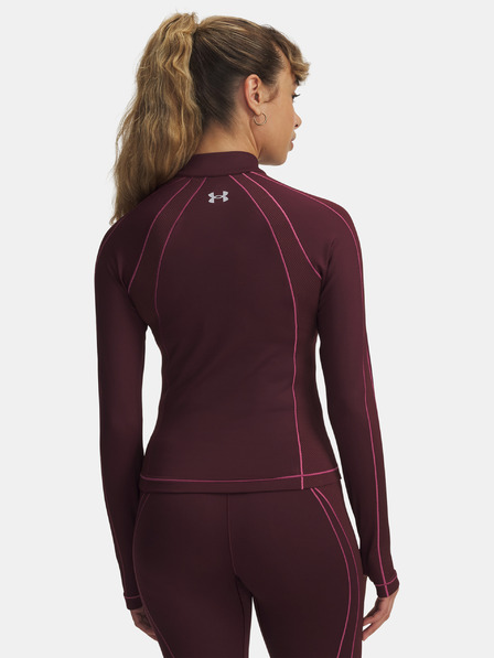Under Armour Ženska majica Under Armour UA ColdGear Textured 1/2 Zip-RED