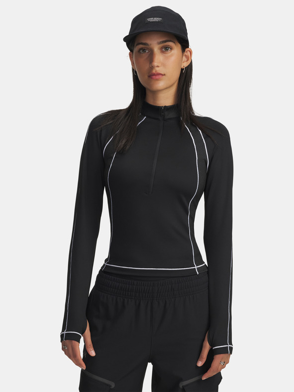 Under Armour Ženska majica Under Armour UA ColdGear Textured 1/2 Zip-BLK