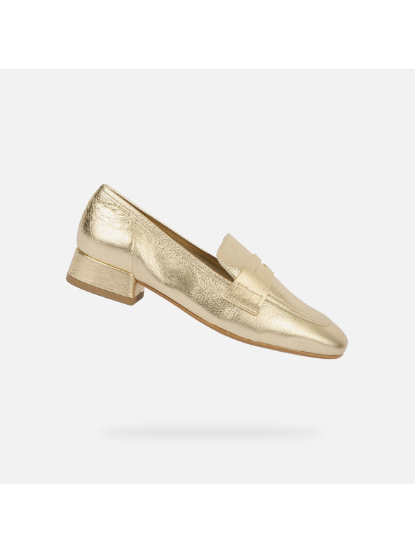 Geox Zlatne ženske mokasinke Geox Dhyalma