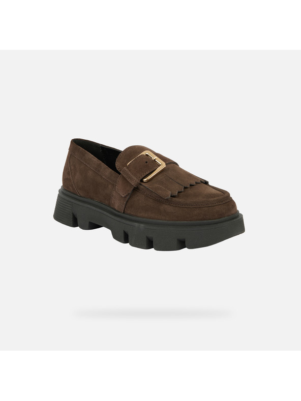 Geox Tamnosmeđe ženske mokasinke Geox Vilde