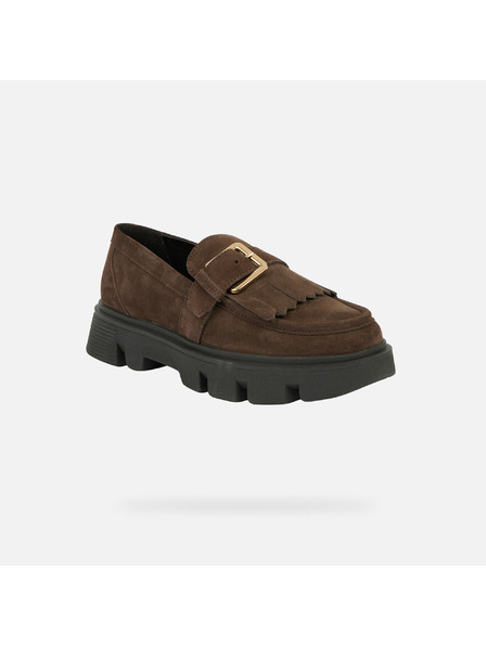 Geox Tamnosmeđe ženske mokasinke Geox Vilde