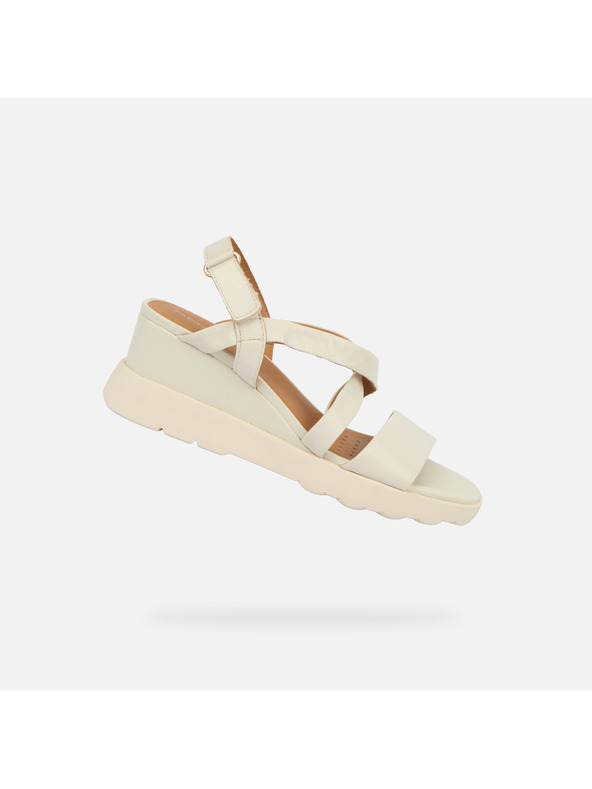 Geox Krem ženska obuća na punu petu Geox Spherica EC6