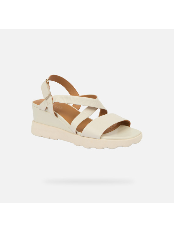 Geox Krem ženska obuća na punu petu Geox Spherica EC6