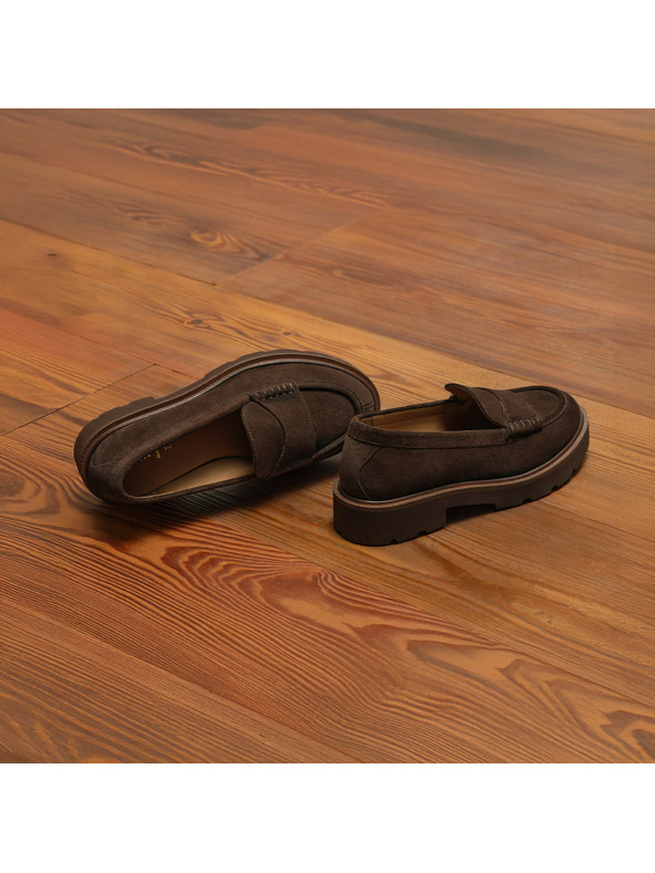 Geox Tamnosmeđe ženske mokasinke Geox Norize