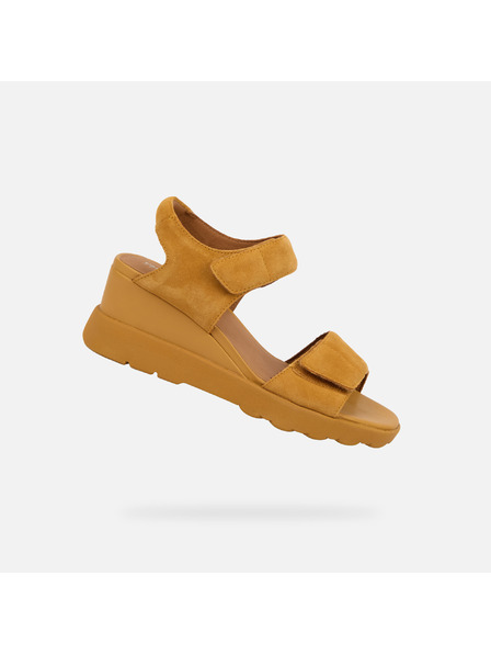 Geox Žuti ženski natikači na punu petu Geox Spherica EC6