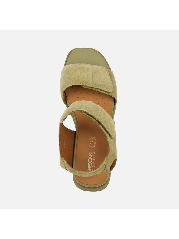 Geox Khaki ženski natikači na punu petu Geox Spherica EC6