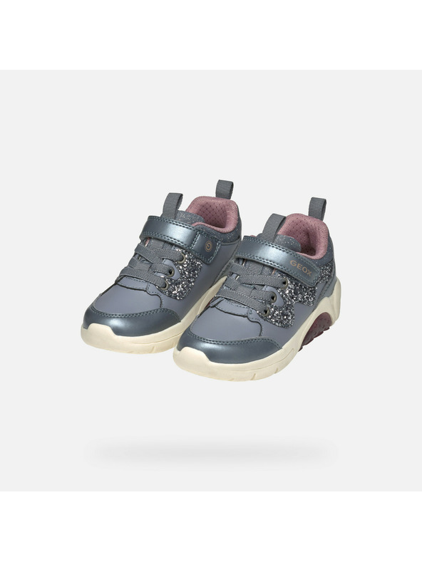 Geox Siva djevojčinska svijetleća gležnjača Geox Fadinlight Girl