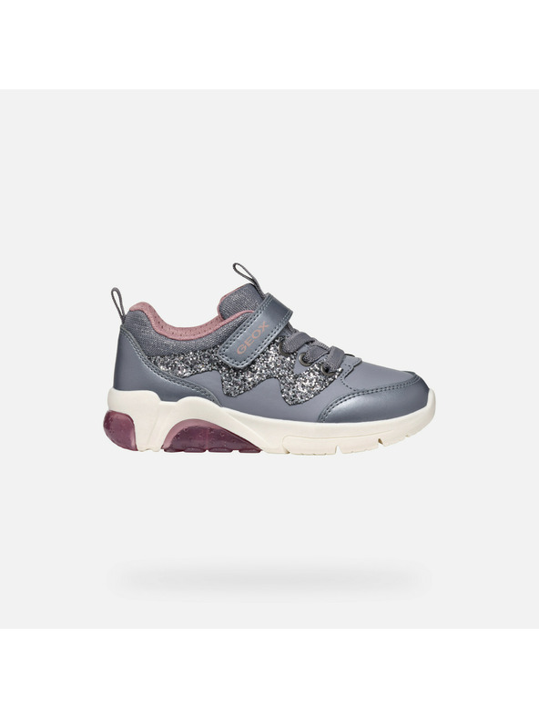 Geox Siva djevojčinska svijetleća gležnjača Geox Fadinlight Girl