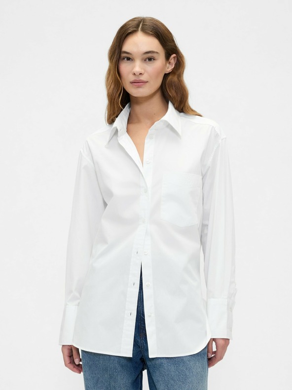 GAP Oversize poplin košulja s logom Big Shirt GAP