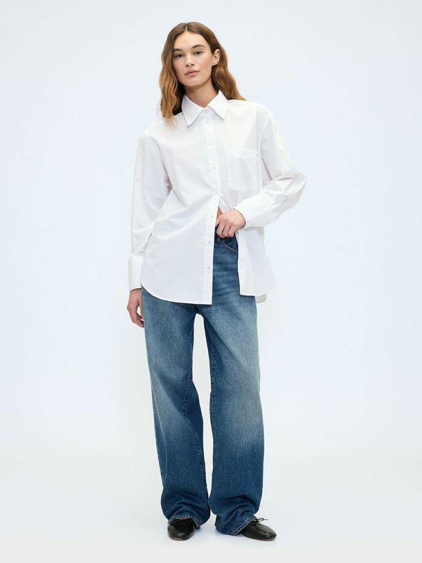 GAP Oversize poplin košulja s logom Big Shirt GAP