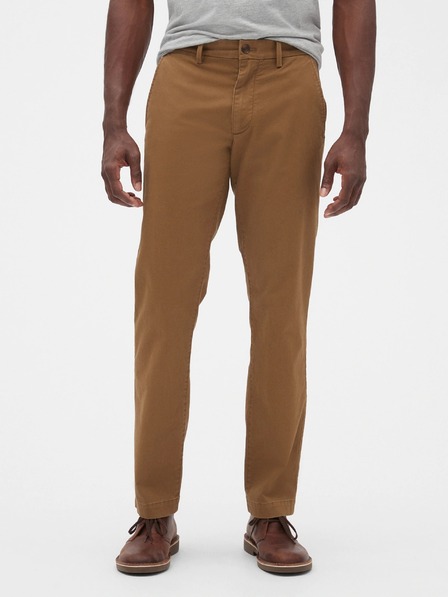 GAP Hlače essential khaki ravnog kroja GapFlex GAP
