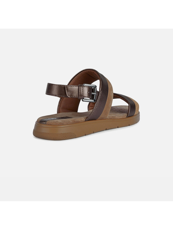 Geox Smeđe ženske sandale s kožnim detaljima Geox Dandra