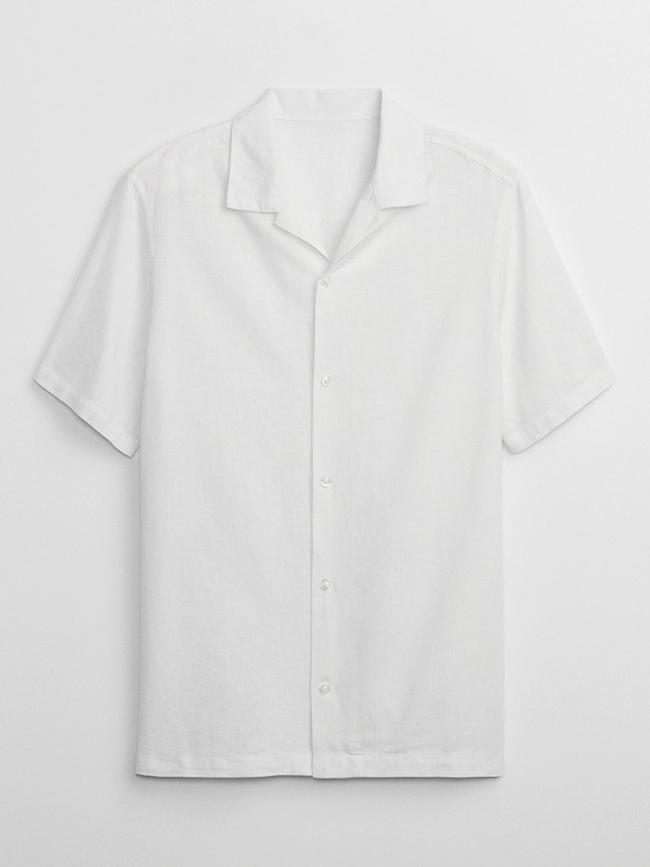 GAP Lanena košulja s otvorenim ovratnikom GAP