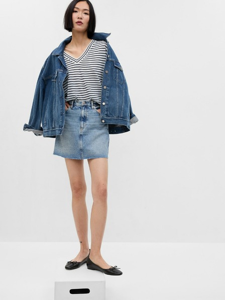 GAP Laneni prugasti džemper GAP