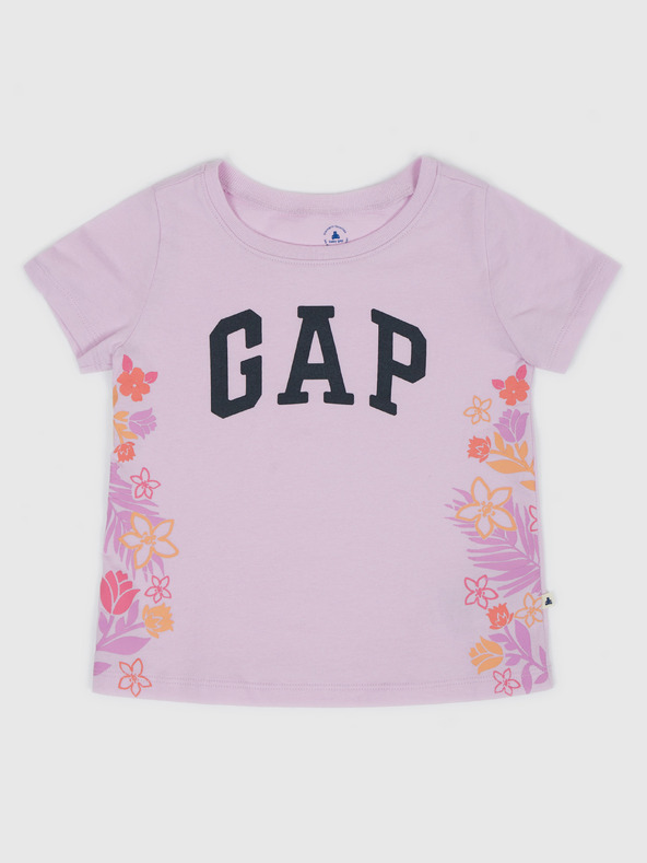 GAP Dječja majica s logom i cvjetovima GAP