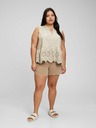 GAP GAP pamučni peplum crop top s čipkom