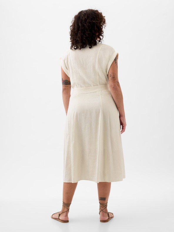 GAP Lanene košuljaste midi haljine GAP