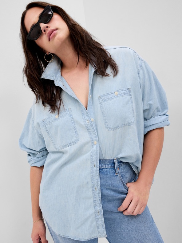 GAP Chambray oversize košulja Big Shirt GAP