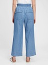 GAP Hlačice visoki struk chambray wide-leg GAP