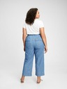GAP Hlačice visoki struk chambray wide-leg GAP