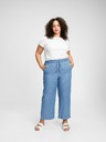 GAP Hlačice visoki struk chambray wide-leg GAP